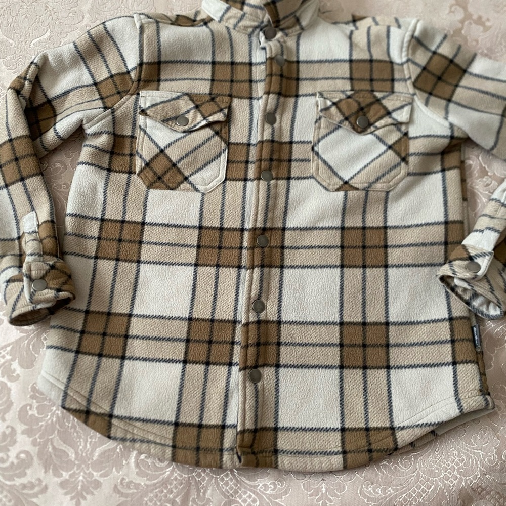 Eddie Bauer Brown and Cream Button Down Shirt